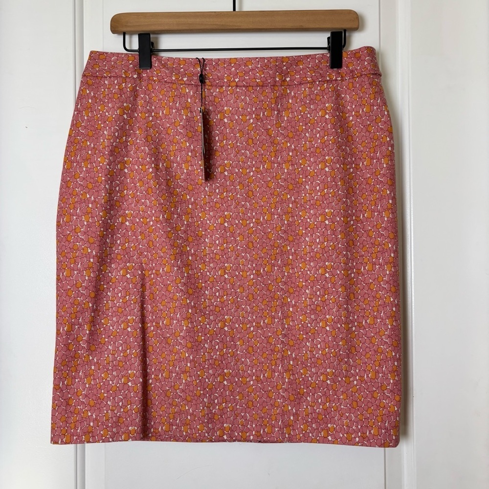 NWT Talbots floral pencil skirt pink 12 petite cottage core ditzy tulip print